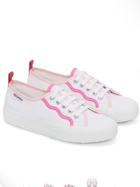 Superga 2750 Curly Bindings White Shaded Pink Sneakers